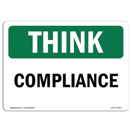Signmission OSHA THINK Sign, Compliance, 5in X 3.5in Decal, 3.5" W, 5" L, Landscape, Compliance OS-TS-D-35-L-11817